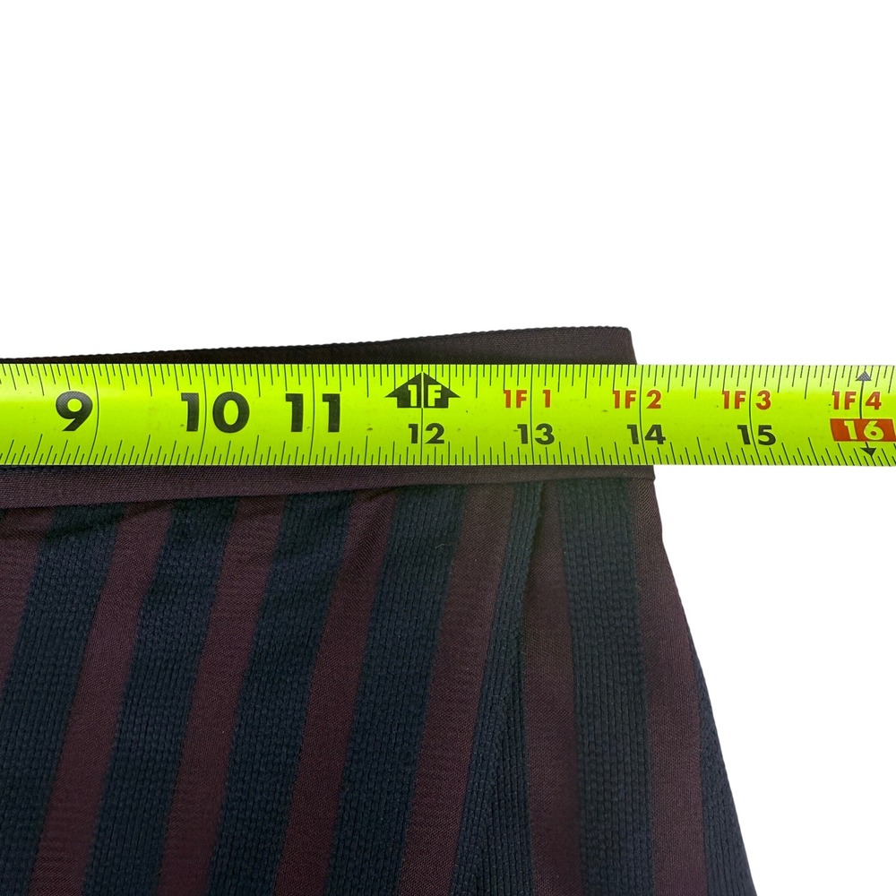 J. Crew The‎ Pencil Skirt Burgundy Navy Stripe Wrap Style Knee Length Size 00 - Picture 7 of 10